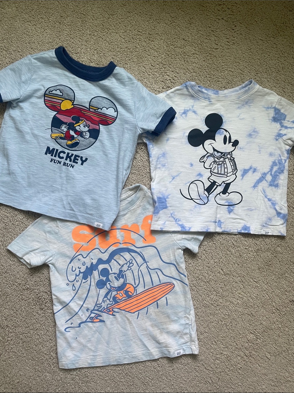 Disney Kids' Light Blue Mickey Graphic Tees Pack